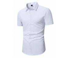Manfinity Mode Men Solid Color Short Sleeve Shirt, Suitable For Summer Layering SKU: sm2403086222482618