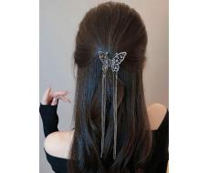 Женская заколка для волос с бабочкой из сплава, украшенная стразами и кисточками, для ежедневного использования и вечеринок АРТИКУЛ: sc2305163948932511