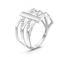 Кольцо из серебра с фианитами родированное Артикул: К-4497-Р