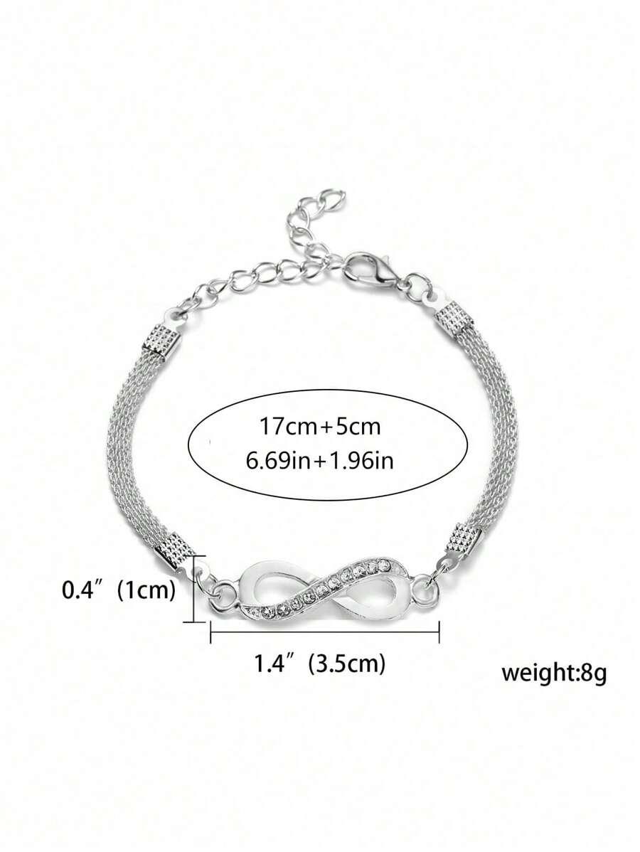 1pc Fashion Simple Infinity Symbol Anklet, Suitable For Vacation, Bohemian Or Casual Style, Daily Wear SKU: sj2402293263677677